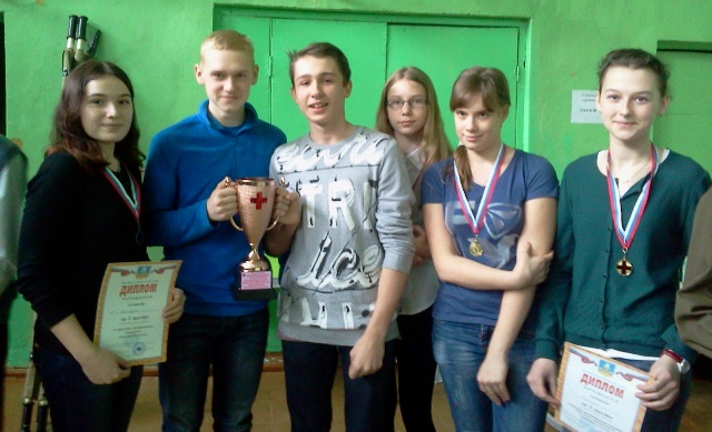 Команда гимназии с группой поддержки